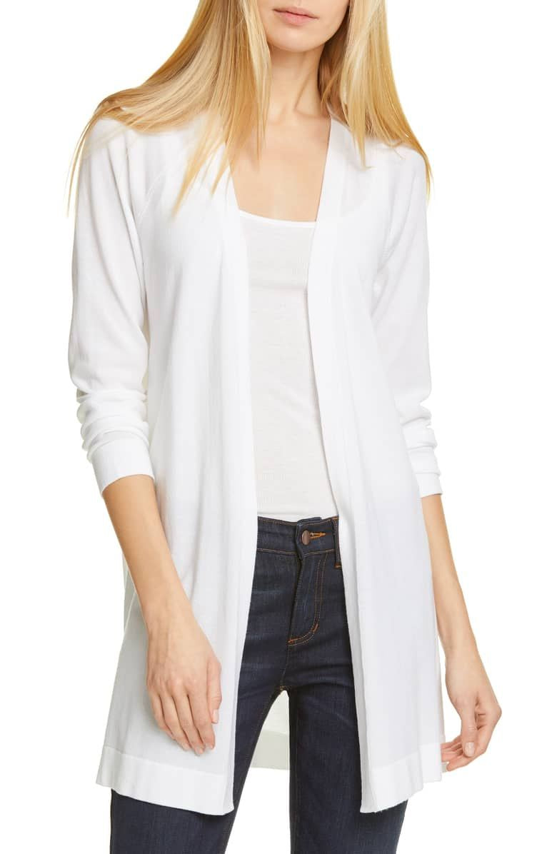 Eileen Fisher Simple Long Cardigan - White