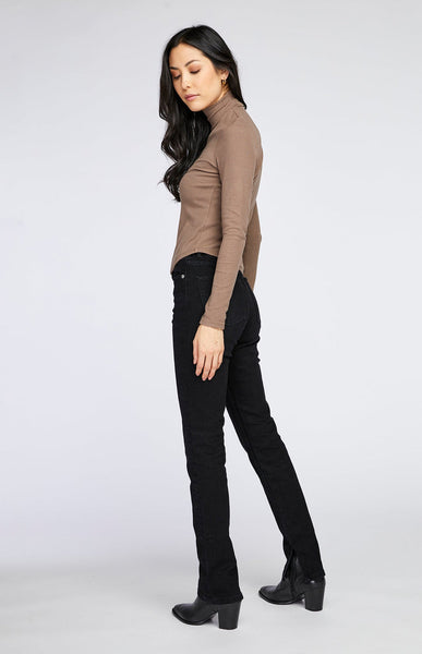 Gentle Fawn Noah Ribbed Mock Neck Top in Falcon