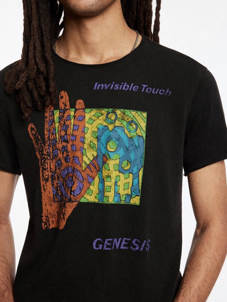 John Varvatos Genesis Invisible SS Raw Edge Tee - Black