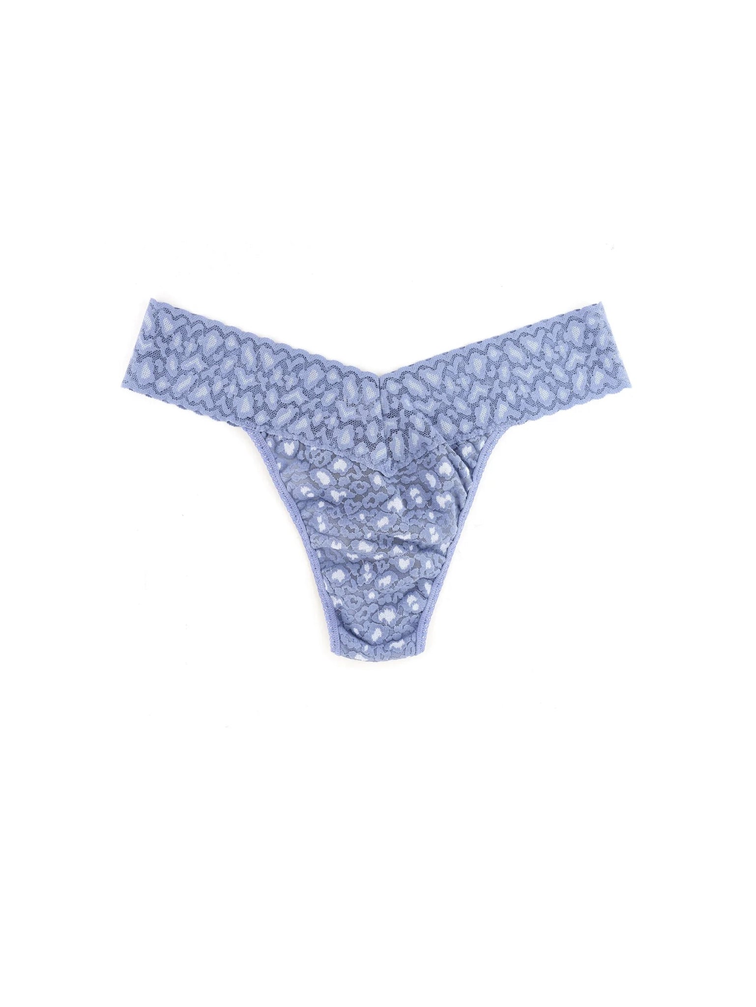 hanky panky original rise thong in cross dyed leopard in stonewash