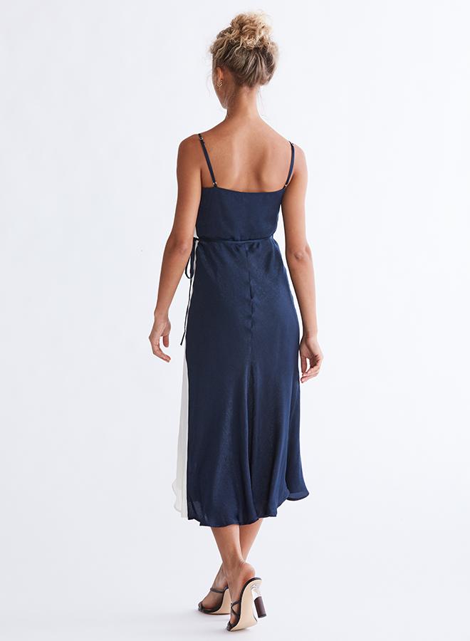 Ali Jay Cali Romanza Midi Dress in Navy Ivory