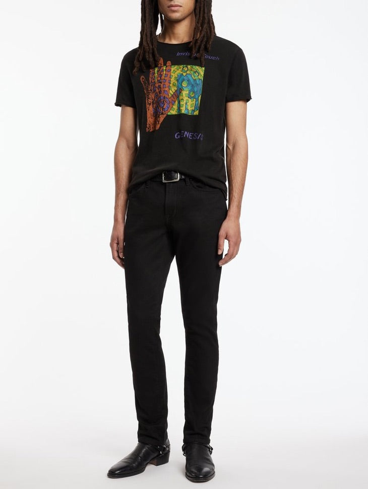 John Varvatos Genesis Invisible SS Raw Edge Tee - Black