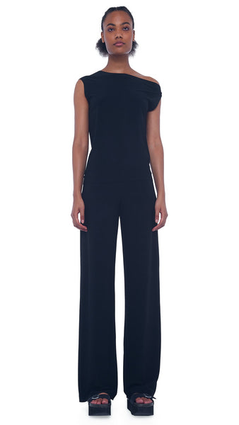 Norma Kamali Straight Leg Pant in Black