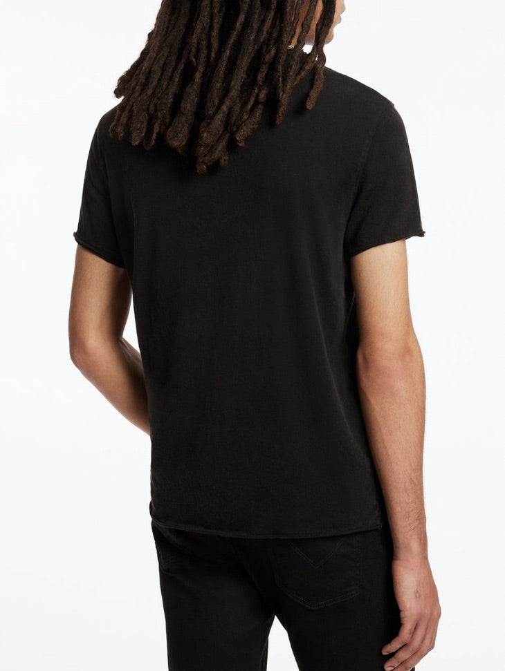 John Varvatos Genesis Invisible SS Raw Edge Tee - Black