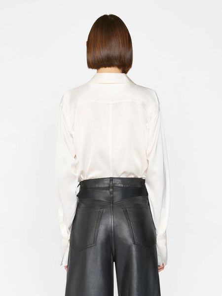 FRAME The Standard Silk Stretch Shirt in Off White