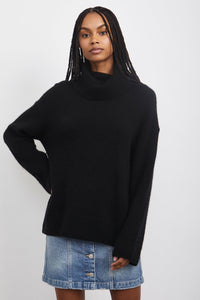Rails Imogen Cashmere Blend Turtleneck in Black