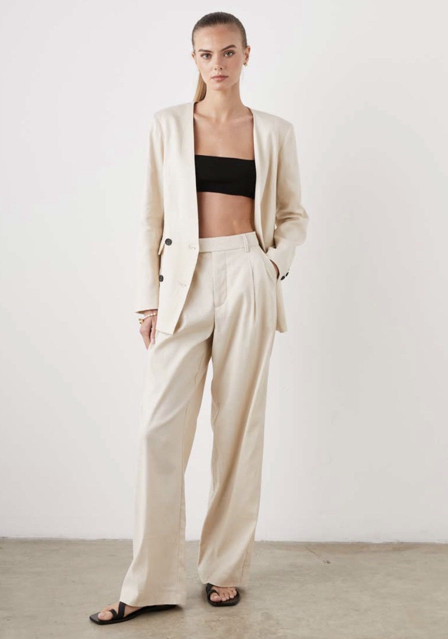 Rails Asher Linen Double Breasted jacket in Sand