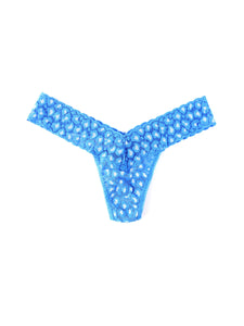 hanky panky low rise thong in cross dyed leopard in laguna blue