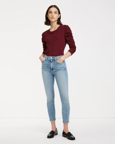 7FAM Hi Waist Ankle Skinny Supersoft in Trio