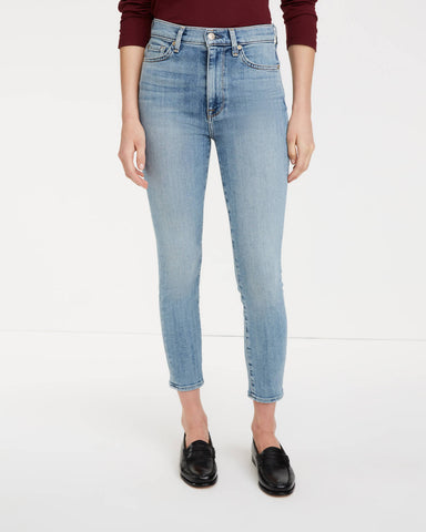 7 For All Mankind Hi Waist Ankle Skinny Supersoft in Trio