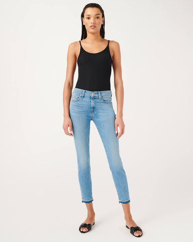 7 For All Mankind Ankle Skinny Release Hem in Alta Blue