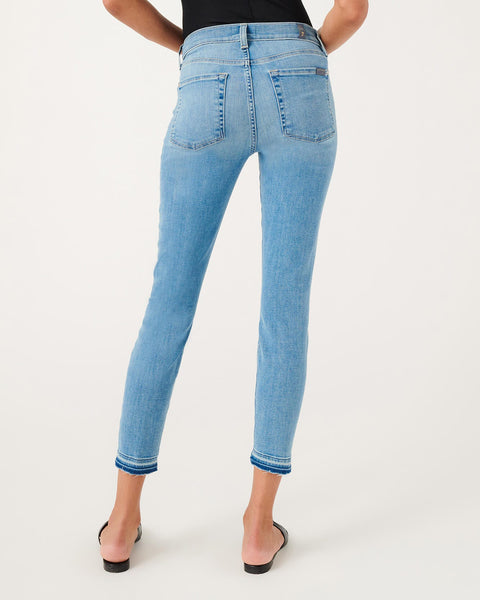 7 For All Mankind Ankle Skinny Release Hem in Alta Blue