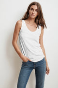 Velvet Jen City Slub Tank in White