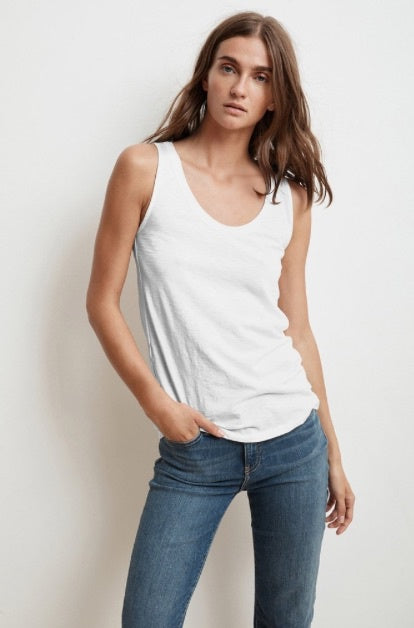 Velvet Jen City Slub Tank in White