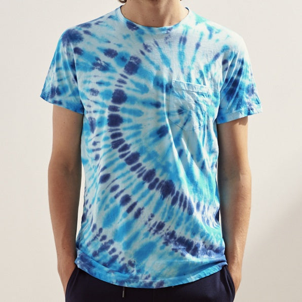 Patrick Assaraf SS Tie Dye T-Shirt - Blue Tundra