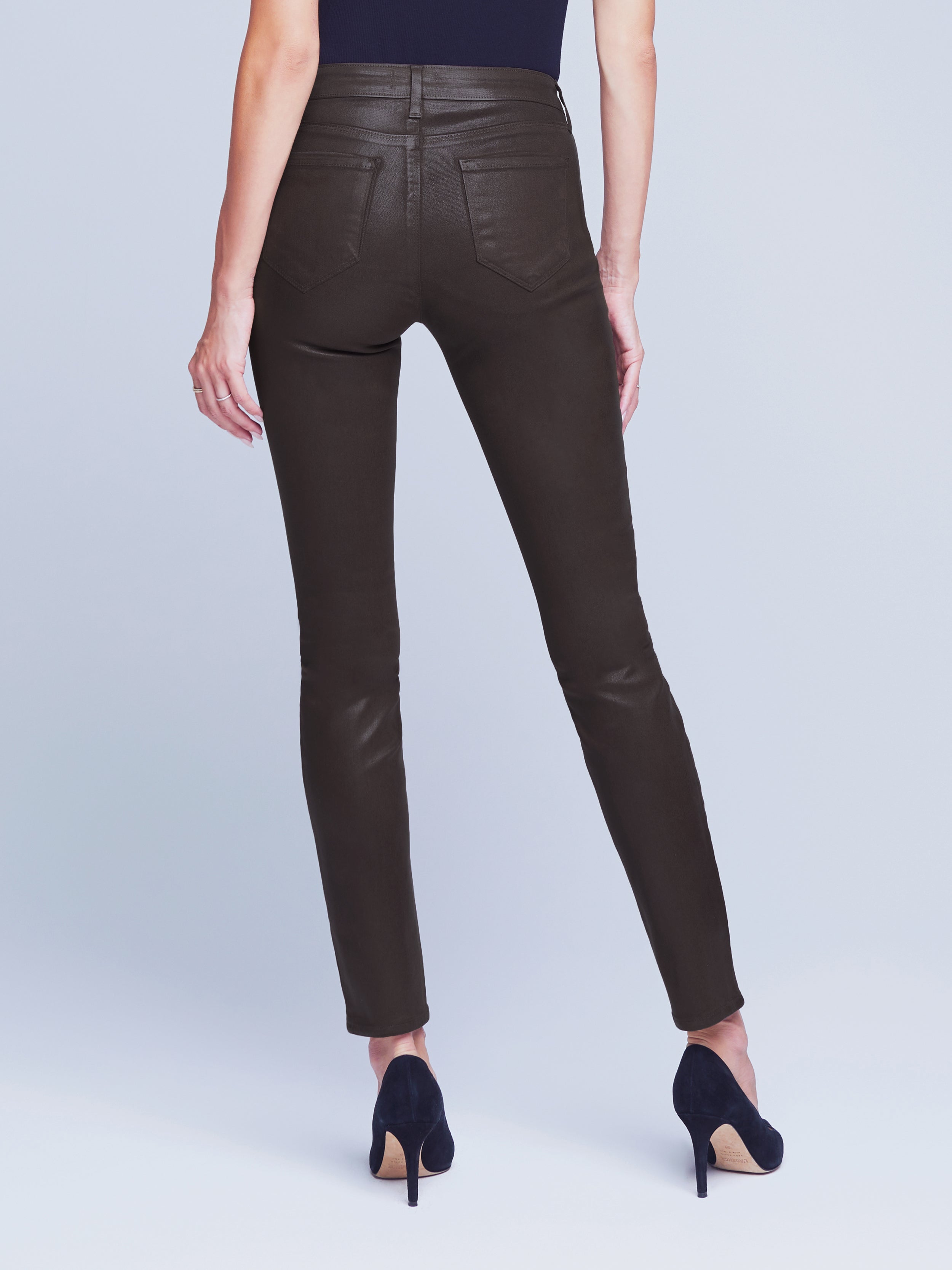L'AGENCE Jyothi Hi Rise Split Ankle in Cocoa Coated