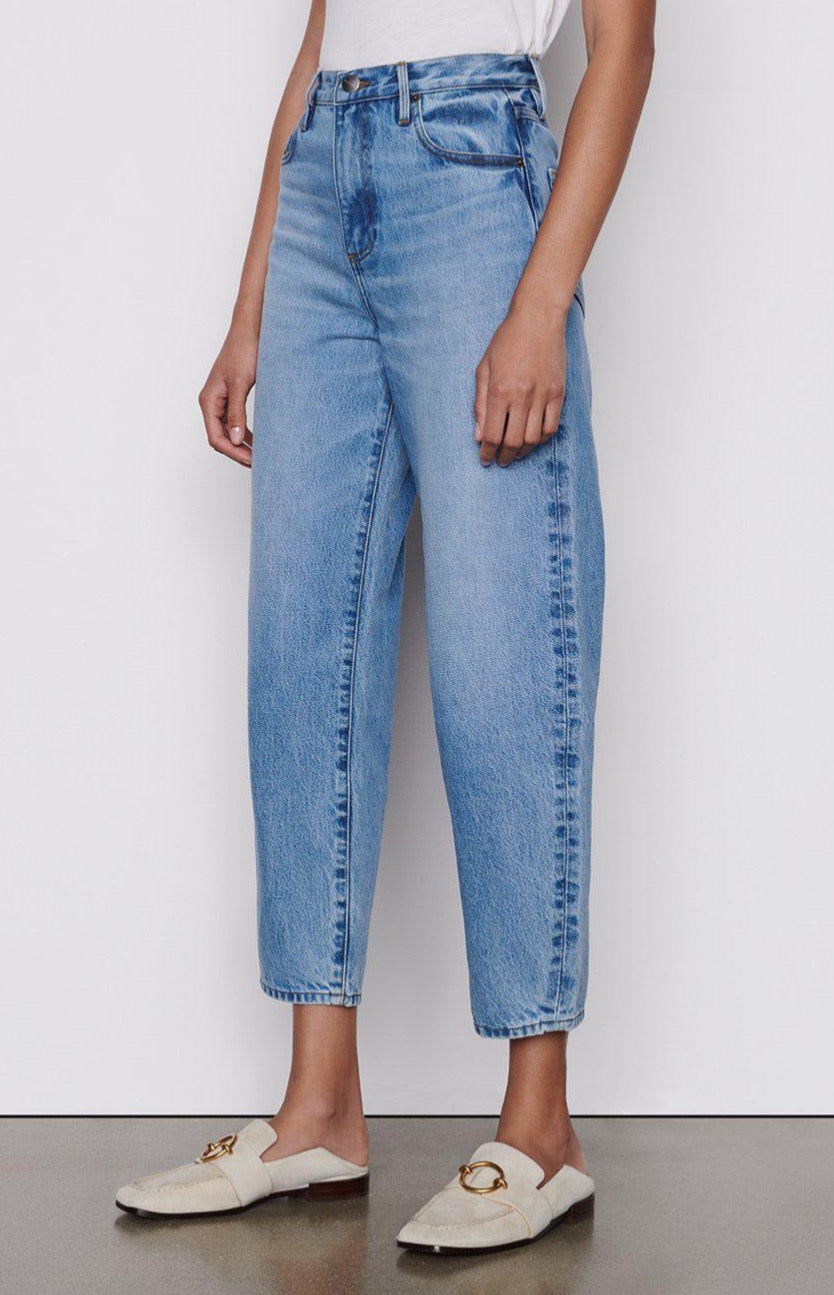 FRAME Ultra High Barrel Leg jean in Nappa Clean