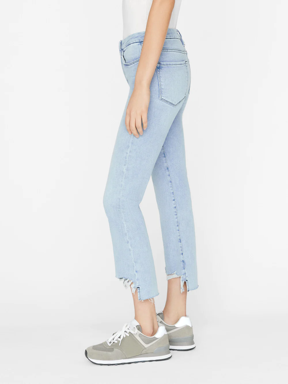 FRAME Le Crop Mini Boot Raw Stagger in Yorba Chew
