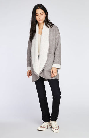 Gentle Fawn Ramona Shawl Collar Cardigan in Heather Rock