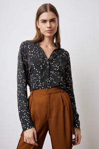 Rails Rocsi long sleeve rayon pocket shirt in Constellation
