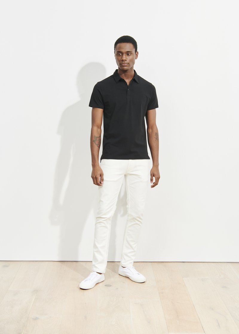 Patrick Assaraf SS Pima Stretch Polo - Black