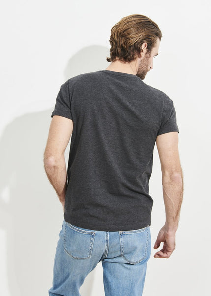 Patrick Assaraf Pima Cotton Stretch V Neck T-Shirt - Charcoal