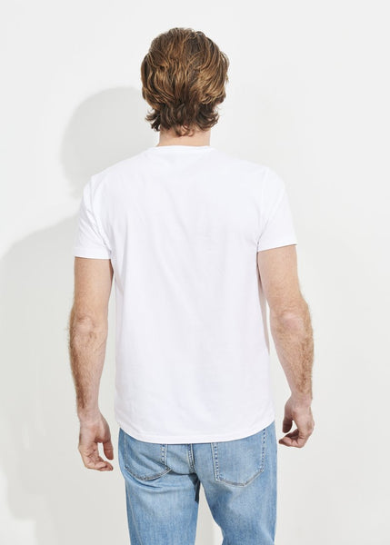 Patrick Assaraf Pima Cotton Stretch V Neck T-Shirt - White