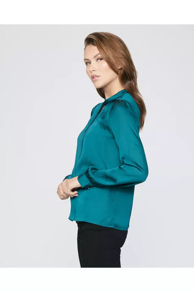 Paige Ceres Notch L/S with Neck Twist in Midnight Cyan