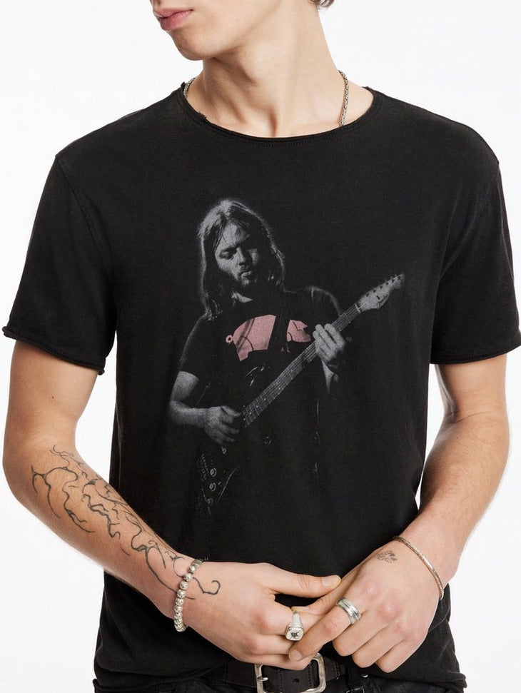 John Varvatos David Gilmour Playing SS Raw Edge Tee - Black