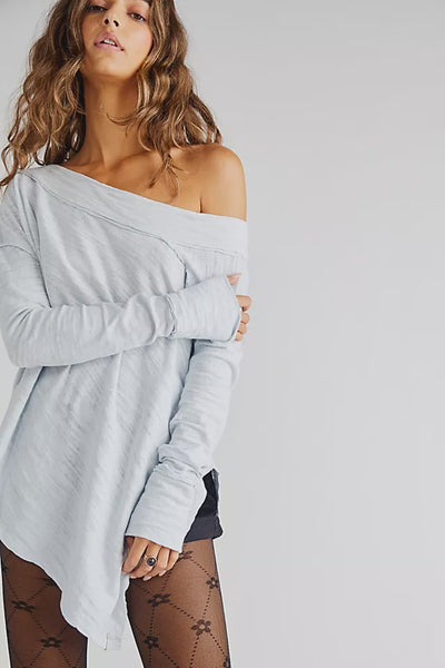 Free People To The Right Longsleeve Top in Polar Fog