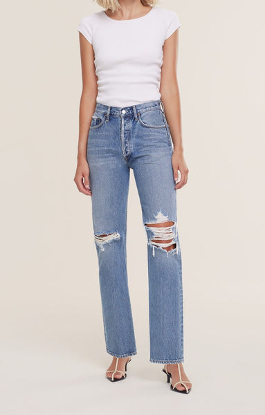 AGOLDE Lana Mid Rise Vintage Straight Jean in Backdrop