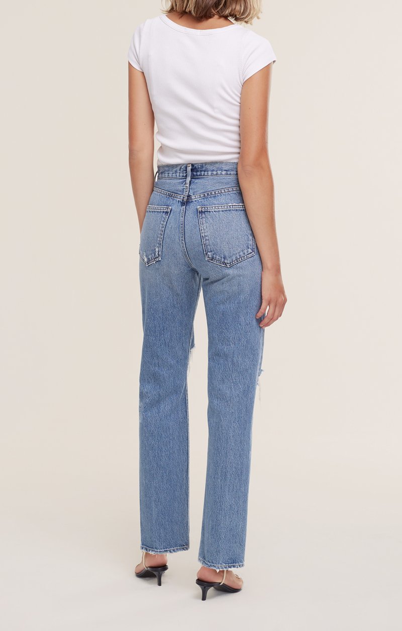 AGOLDE Lana Mid Rise Vintage Straight Jean in Backdrop