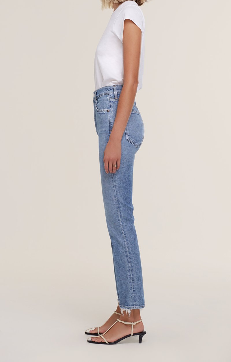 AGoldE Wilder Mid-Rise Straight Leg Crop Jean in Cascadia