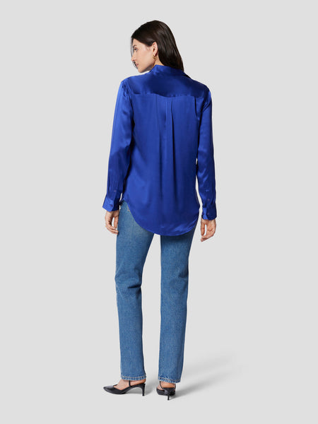 Equipment Signature silk 2 pocket blouse Spectrum Blue
