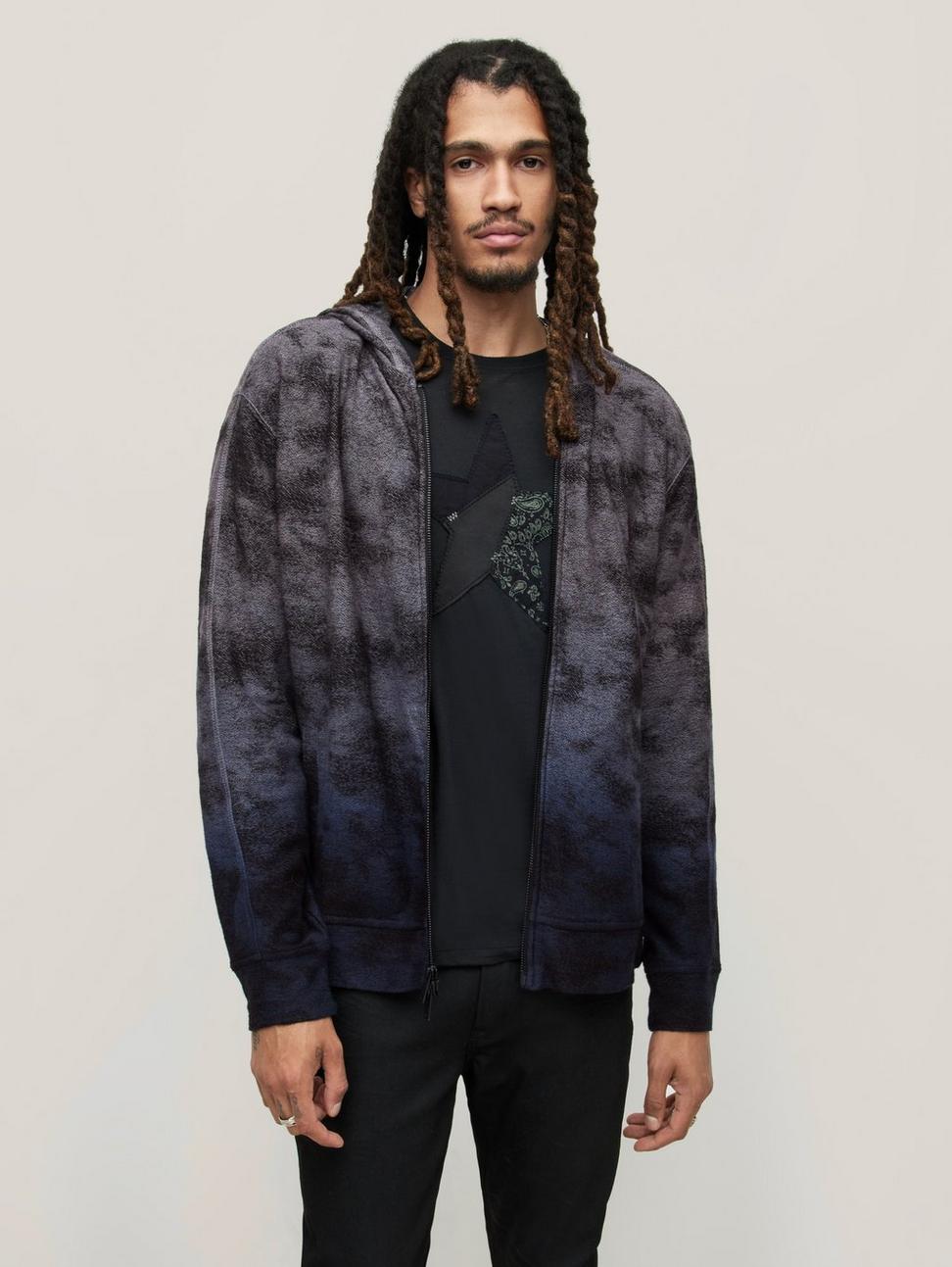 John Varvatos Antone Full Zip Hoody - Ink Blue