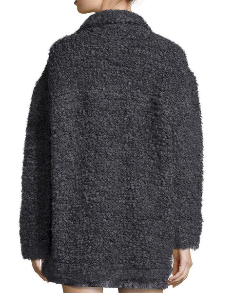 IRO Argane Wool-Blend Knit Jacket - Dark Grey