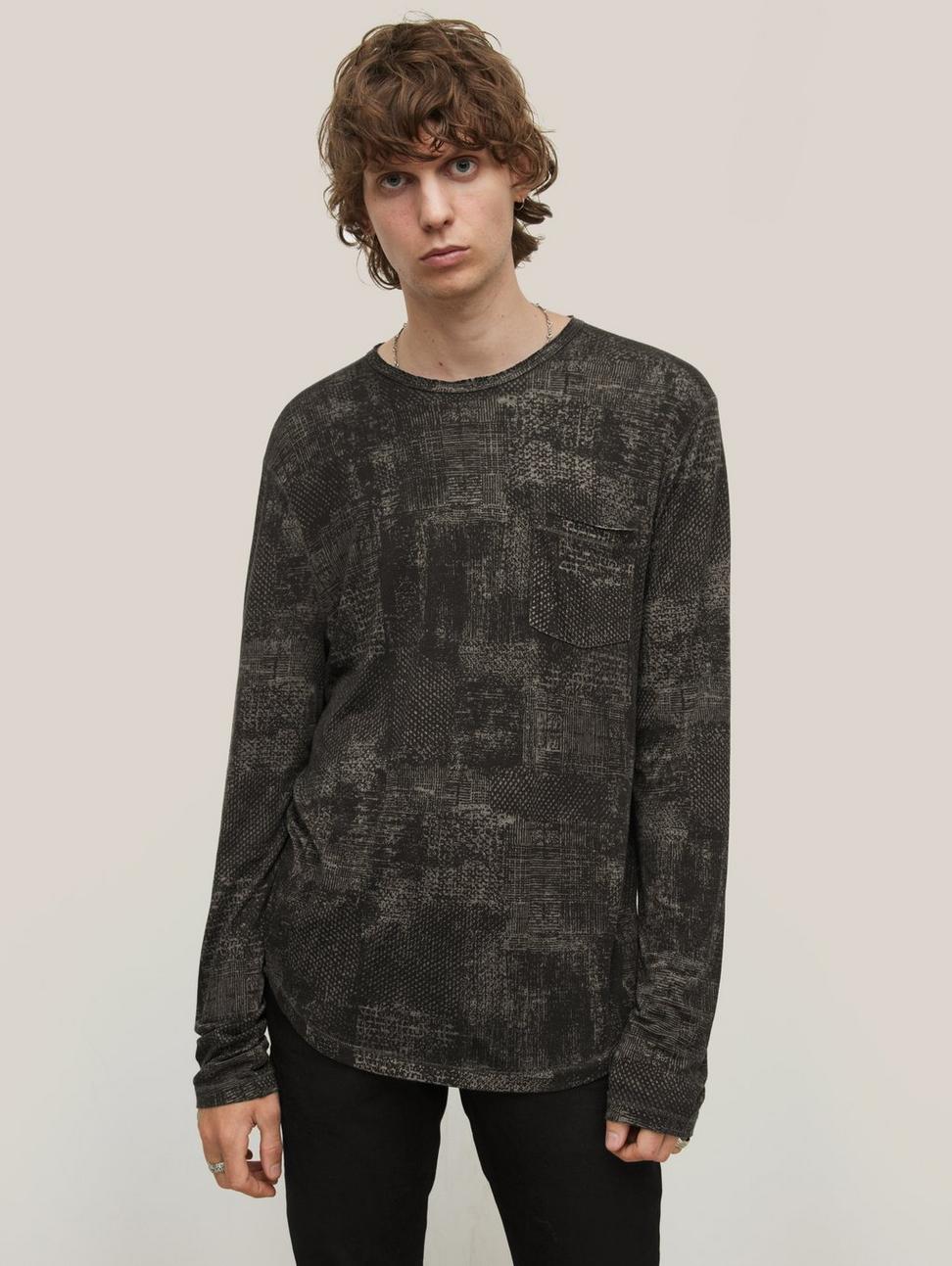 John Varvatos ATKINS L/S Crew - Med Grey