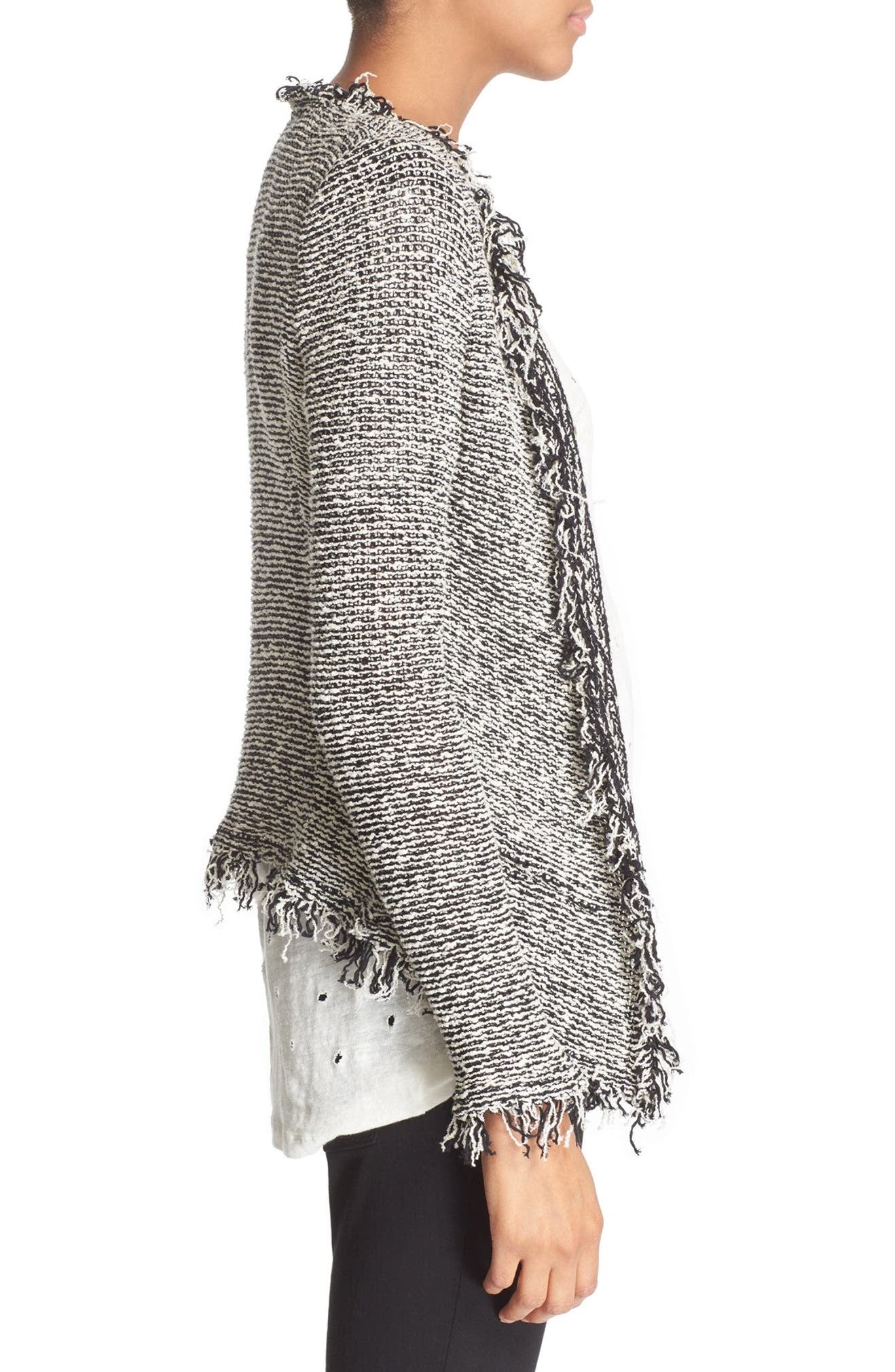 IRO Azure Fringe Jacket - Black/Ecru