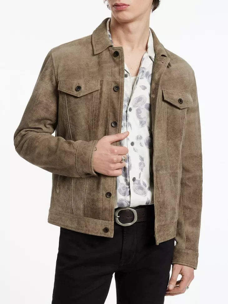 John Varvatos Andrew Trucker Jacket - Teak