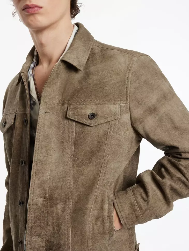 John Varvatos Andrew Trucker Jacket - Teak