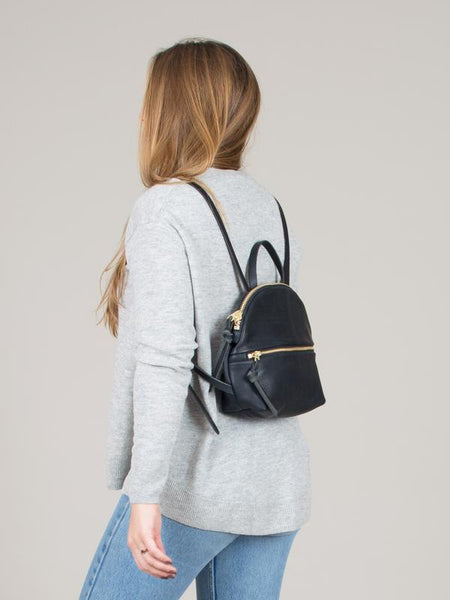 eleven thirty Anni Mini Back Pack with zipper in black