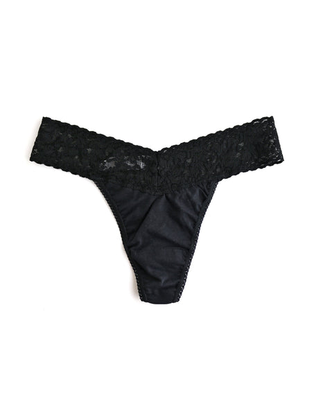 hanky panky original rise cotton thong with lace