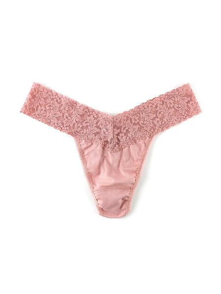 hanky panky low rise cotton thong with lace