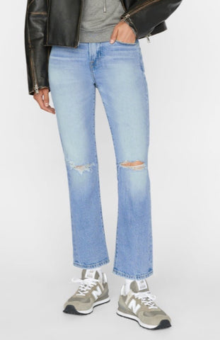 FRAME Le High Straight Jean in DeMarco Rips