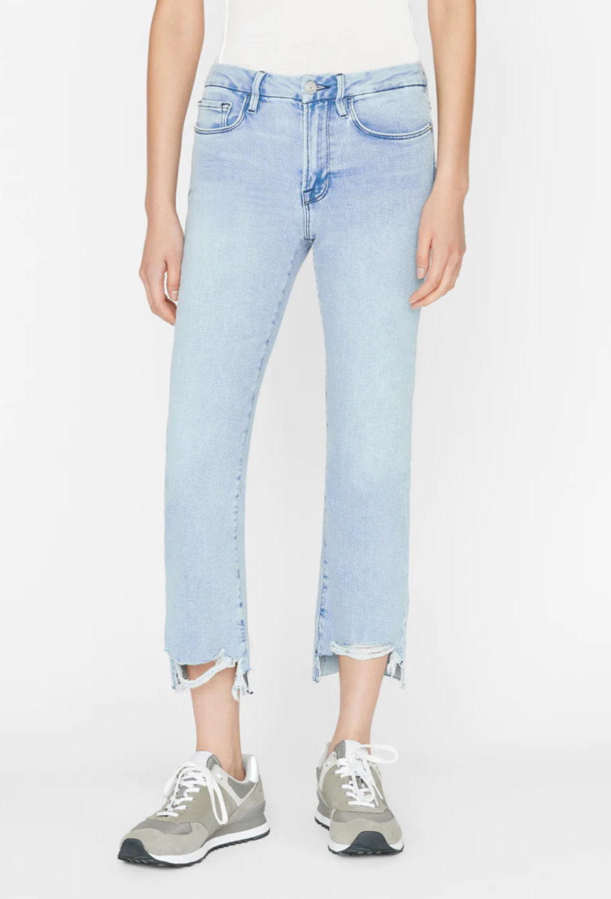 FRAME Le Crop Mini Boot Raw Stagger in Yorba Chew