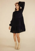 MInkPink Lylah Long Sleeve Dress in Black