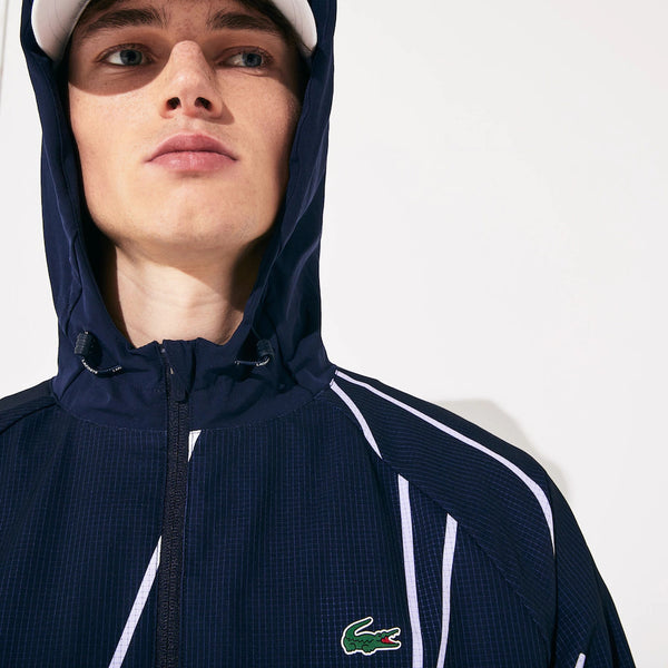 Lacoste Men's ND French Open  ZIP HOODIE 525-NAVY BLUE/WHITE