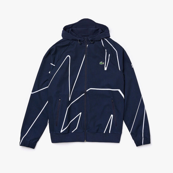 Lacoste Men's ND French Open  ZIP HOODIE 525-NAVY BLUE/WHITE