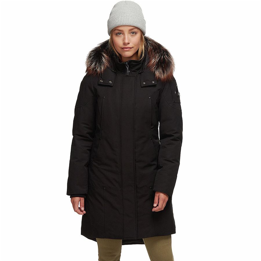 Moose Knuckles Women's  Stirling Park Black w/Silver Fox Viking Fur