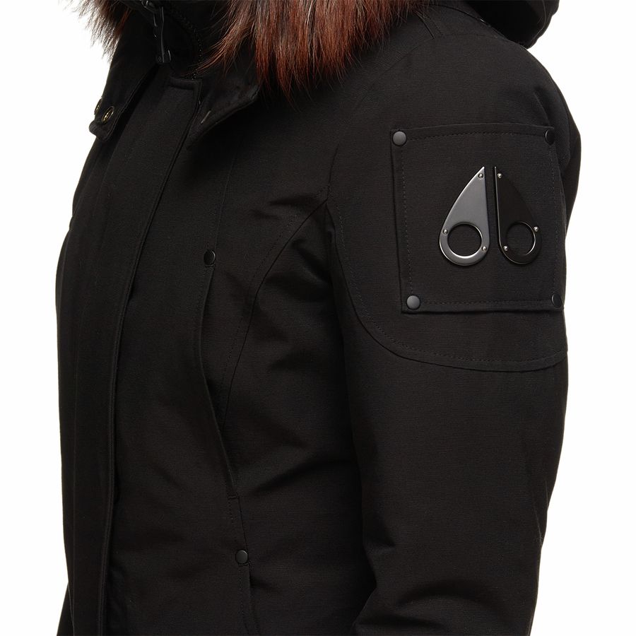 Moose Knuckles Women's  Stirling Park Black w/Silver Fox Viking Fur